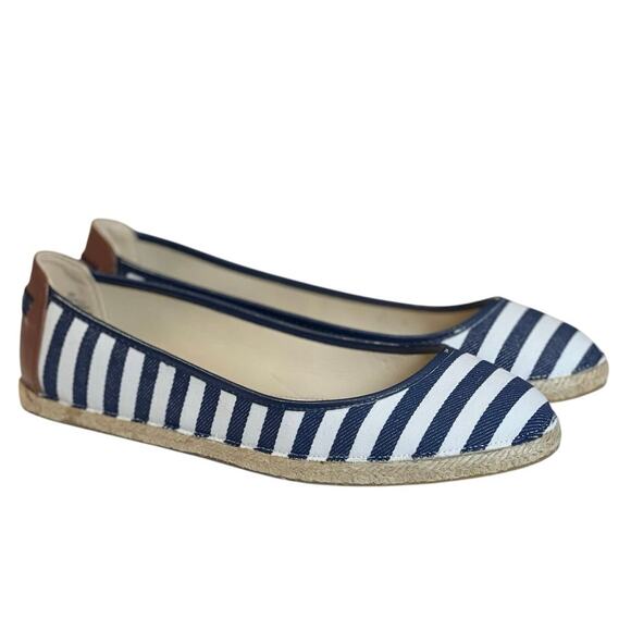 NIB Nine West Flat Espadrilles / Navy & White Striped - 8 - Picture 3 of 10